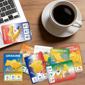 Tarjetas de aprendizaje de geografía europea juguete educativo interactivo para niños.