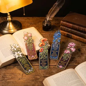 Set van 5 vintage bloemen papier boekenleggers, motiverende citaten leesmarkeringen voor lezers.