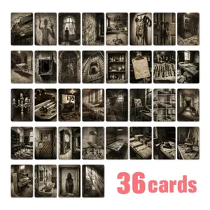 Vintage Gothic Dark Horror Hospital Illustration Paper Cards For Halloween Journaling Scrapbooking DIY Photo Decoration Art Postcards