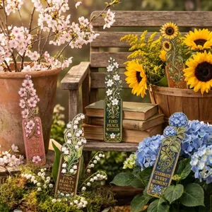 Lot de 5 marque-pages floraux vintage avec citations inspirantes, beau cadeau de lecture.
