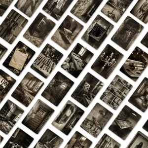 Dark gothic asylum illustration cards, vintage journaling postcards, 36pcs set for craft.