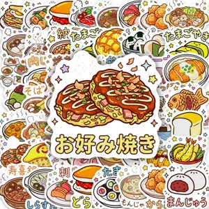 Niedliche Japanische Essen Aufkleber PVC Wasserdicht Sukiyaki Sushi Thema Cartoon Scrapbooking Abziehbilder Für Wasserflasche Handyhülle