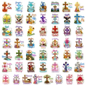 Adesivi cristiani di fede impermeabili in vinile per diario laptop decoro bottiglia acqua