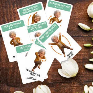 18 cartas de ejercicios de rehabilitación para ancianos, entrenamiento de fitness suave