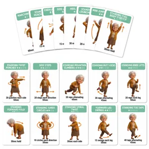 Tarjetas Ejercicio Aeróbico Personas Mayores Baja Intensidad Entrenamiento Tarjetas Fisioterapia Entrenamiento Rehabilitación Guía Tarjetas