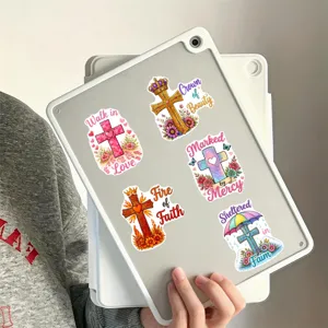Adesivi decorativi tema croce impermeabili in vinile per decorazione tablet