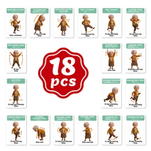 Tarjetas de ejercicio de rehabilitación aeróbica para adultos mayores set 18 pzas