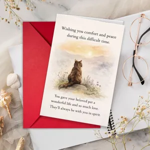 Haustier Beileidskarte Gedenkgeschenk Aquarell Hund Katze Trauerkarte Mit Umschlag Für Freunde Unterstützung Trost