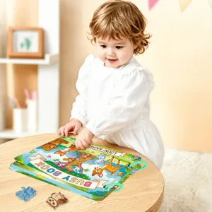 Montessori busy book for toddlers early learning interactive animal educational quiet toys