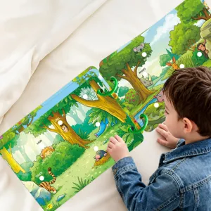 Kids jungle animal theme quiet busy book educational early learning interactive toy detail view