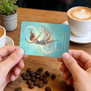 Motivierende Affirmationskarte mit ästhetischem Design für emotionale Ausdruckskraft.