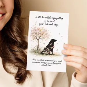 Haustier Beileidskarte zum Tod des Hundes, berührendes Aquarell Design mit trostreicher Botschaft