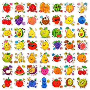 50pcs cute cartoon fruit stickers waterproof PET decorative stickers for journaling crafts