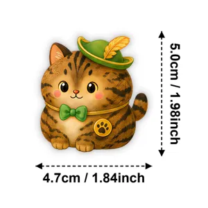 Mignon autocollant de chat potelé étanche en vinyle pour bouteille d'eau ordinateur portable 5cm