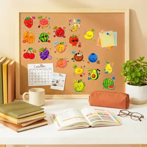 Cute cartoon fruit stickers, 50pcs waterproof PET transparent decorative stickers for journal.