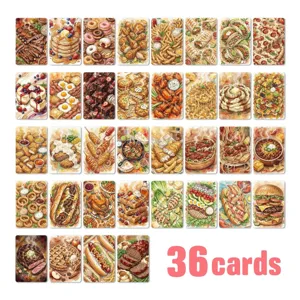 Food Journey Σετ Ταχυδρομικών Καρτών Εικονογράφησης Υδατογραφίας Παγκόσμια Κουζίνα Σούσι Ζαχαροπλαστική Διακοσμητικές Κάρτες Υλικού Για Δώρο Τέχνη Γραφική Ύλη