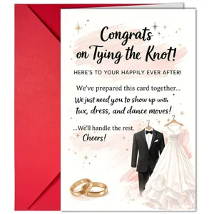 Witzige Hochzeit Glückwunschkarte mit Umschlag, humorvolle Brautpaar Karte für die Heirat.