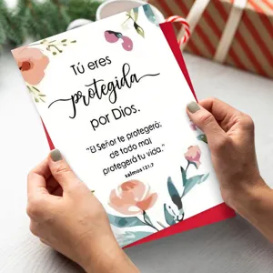 Inspirational Spanish floral greeting card thank you card set with envelope for blessings