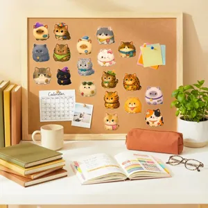 Jolis autocollants chats ronds 50 pcs étanches en vinyle pour ordinateur portable gourde.