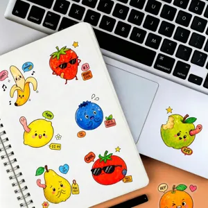 Cute cartoon fruit stickers waterproof PET aesthetic stickers for journal laptop decor