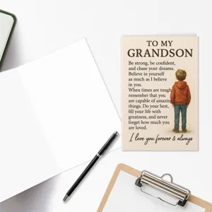 Carte de vœux inspirante pour petit-fils avec message chaleureux et illustration