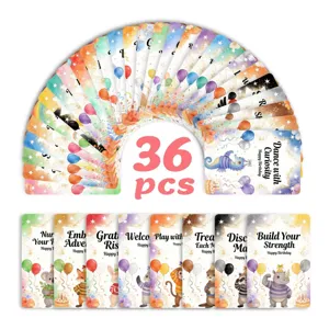 36 Pcs Watercolor Animal Greeting Cards Cute Birthday Party Gift Decoration Blessing Note