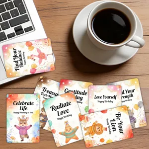 Cute watercolor animal greeting cards set for birthday party gifts and message decoration.