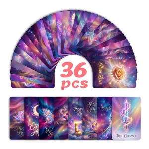 Set de cartes d'energie d'etoiles cosmiques 36 pcs cartes postales de motivation bureau