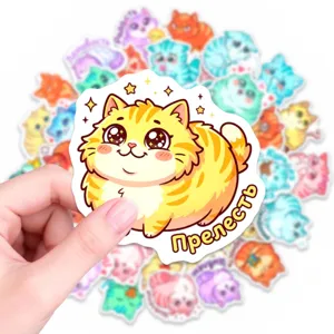 Cute cat stickers 50pcs Russian emotion decals for skateboard luggage water bottle decor