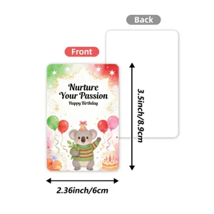 Cute watercolor koala birthday greeting card set for party gifts and message writing notes.