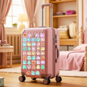 50pcs cute multi-color cat stickers with Russian emotion labels for suitcase skateboard.