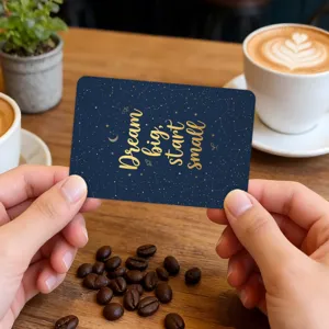 Englische inspirierende Affirmationskarte mit Goldfolien Sternen Sternbild Design fur Motivation.