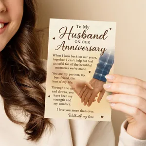 Romantic husband anniversary greeting card romantic love message blessing card for couple celebration