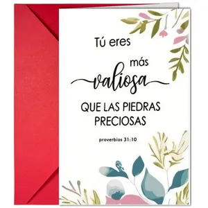 Inspirational floral greeting card with red envelope, perfect for expressing heartfelt gratitude.