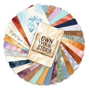 Set von 36 Aquarell tagesinspirierten Affirmationskarten fuer positive Selbstmotivation.