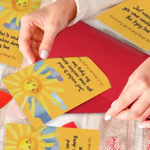 Sunshine greeting card set with red envelope encouraging comfort sympathy gift for friends