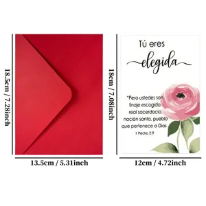 Greeting card and envelope set with floral illustration and inspirational quote design.