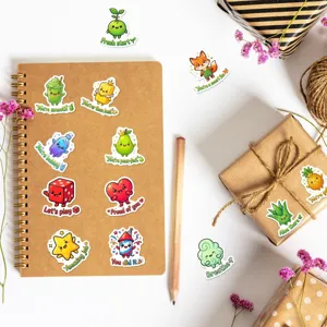 Cute cartoon encouragement stickers set featuring fun praise designs for kids and journal decor.