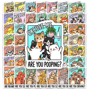 Funny Cute Animal Meme Stickers Waterproof PVC Scrapbooking Planner Stickers For Laptop Journal Phone Luggage Decorative Decal