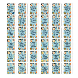 36 pieces birthday blessing greeting cards set, colorful healing postcards for party decor.