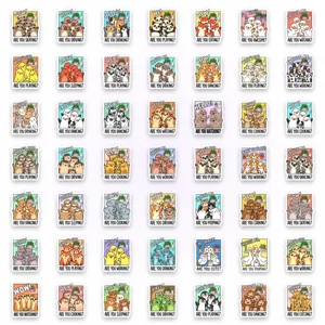 Detailed view of cute cartoon pet stickers showcasing various funny animal illustrations.