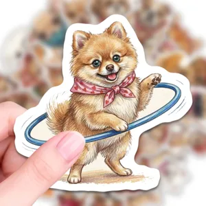 Mignons autocollants de chiot de chien autocollants imperméables pour ordinateur portable