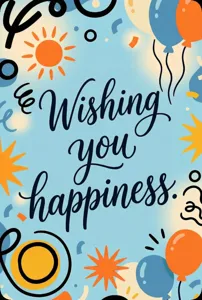 Birthday greeting card healing postcard colorful blessing message decorative card stationery