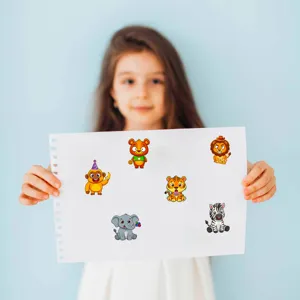 Süße Cartoon Tier Aufkleber Kinder DIY handgemachte Puzzle Frühförderung Detailansicht