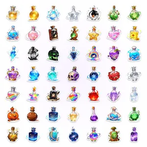 Cute fantasy magic potion bottle stickers, waterproof vinyl decals for journal stationery art.