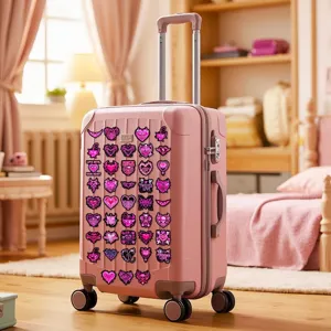50 Pcs Autocollants Cœur Rose Noir Gothique Stickers Imperméables pour Valise Bouteille d'Eau