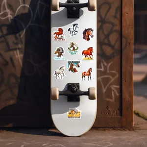 Set di adesivi per cavalli impermeabili, decalcomanie motivazionali per laptop, skateboard.