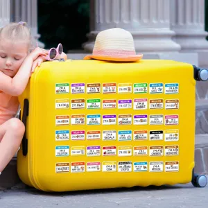 50 pzas pegatinas lindas de animales etiquetas de nombre para niños impermeables para portátil