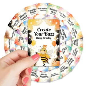 Detailed close-up of cute watercolor animal blessing cards featuring inspiring quotes.