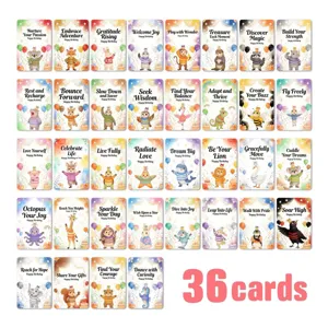 36pcs cute watercolor animal illustration greeting cards for birthday party decoration